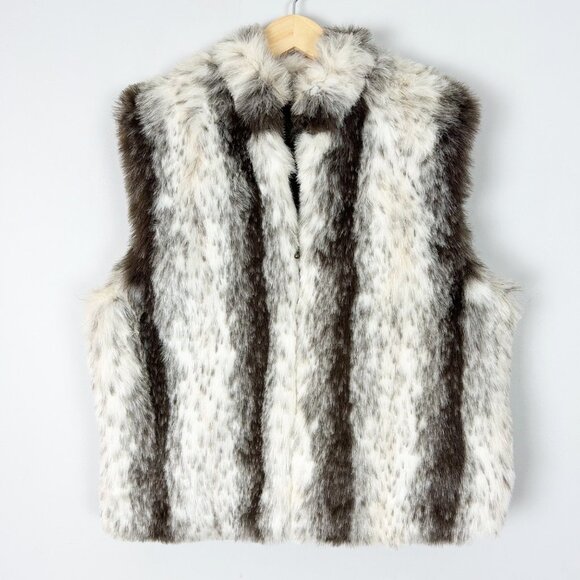 Preston & York Faux Fur Vest Jacket Fall Winter Size Large Women's - Picture 1 of 4